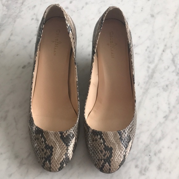 Cole Haan Shoes - EUC Cole Haan Snakeskin Wedges
